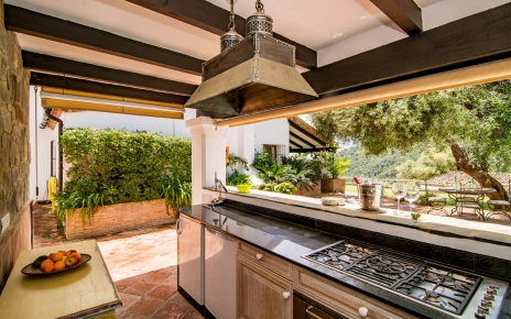Poolside kitchen is a highlight at this holiday villa