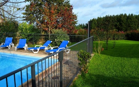 Gated pool, safe gardens for kids