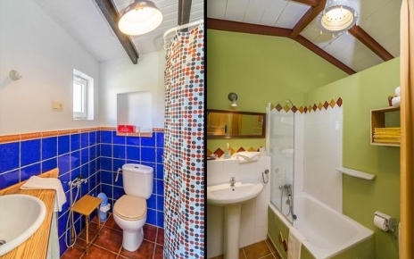 Dos baños en suite y un aseo en ésta casa rural 