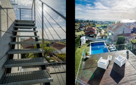 escaleras que dan acceso al solarium el 2 ° piso