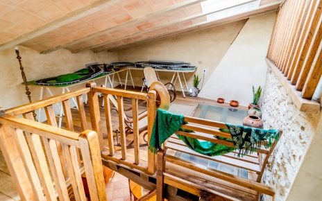 Attic room has a small mezzanine lounge