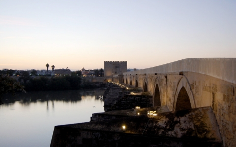 Cordoba sunrise over the bridge