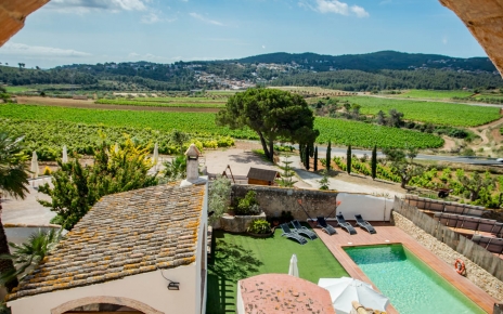 The pool area seen from the 1st floor