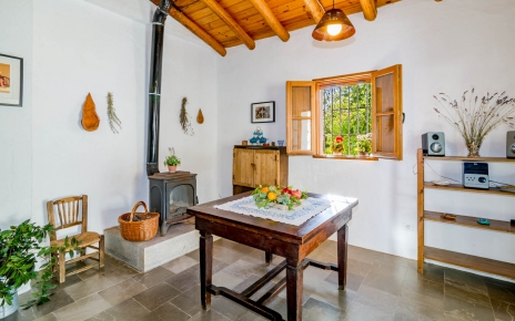 Ample kitchen with wood burner