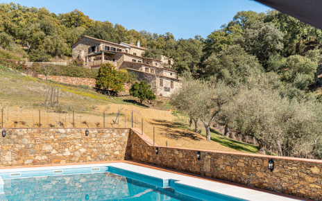 Private pool area below the villa