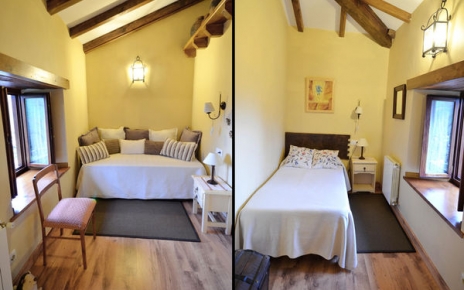 Habitación con cama y sofá cama