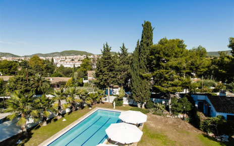 Pool area seen from above