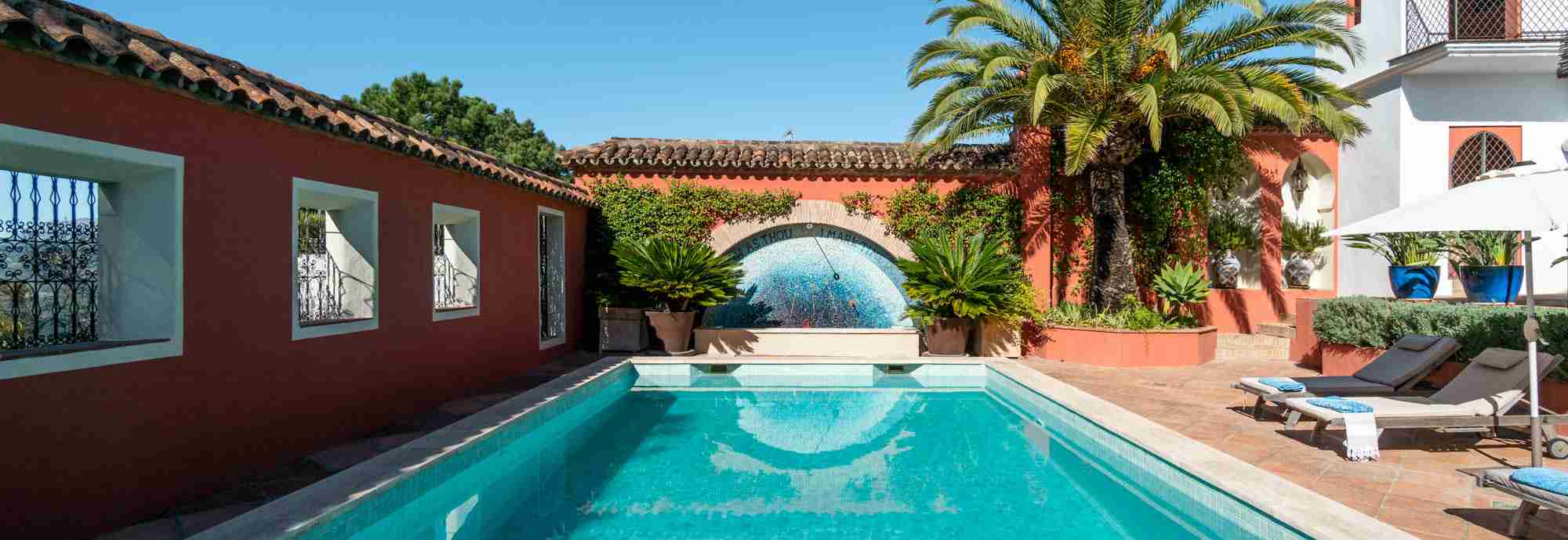 Romantic hideaway with exotic gardens and pool in idyllic mountain village