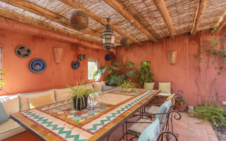 Moorish-style outdoor dining area