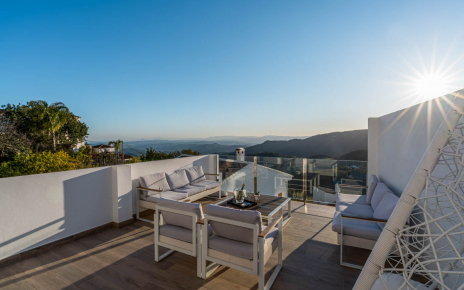 Beautiful sunsets with views that reach Africa