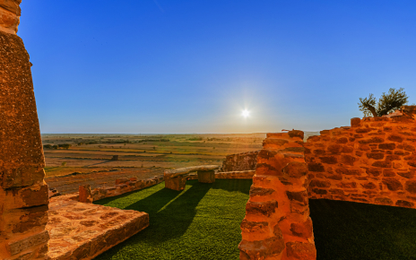 Sunset seen from gardens