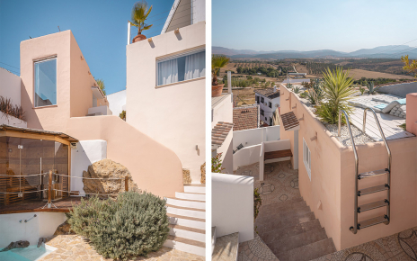 The house is on split levels