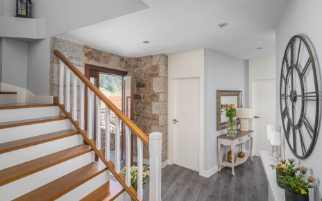 The villa is on two floors