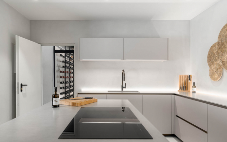 Designer kitchen with access to cellar