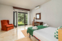 Bedrooms with doors opening to gardens