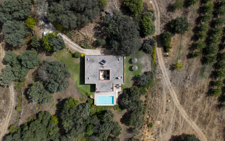 La casa vista desde un drone