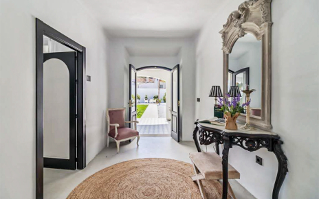 Hallway to gardens and pool area