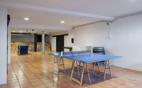 Basement with family games