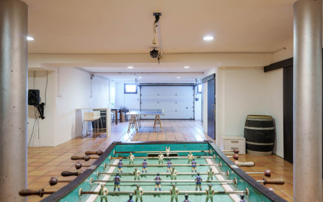 Basement with family games