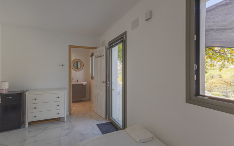 Bedroom, 8 with bathroom and small fridge