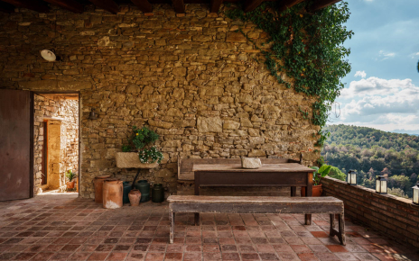 Main entrance through porch and patio