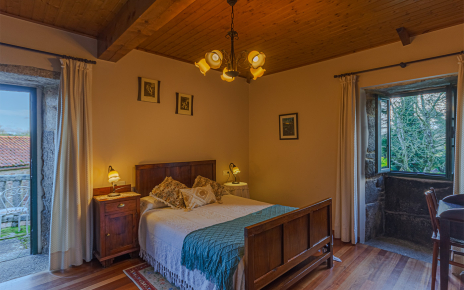 Bedroom 1 with small terrace and steps to gardens