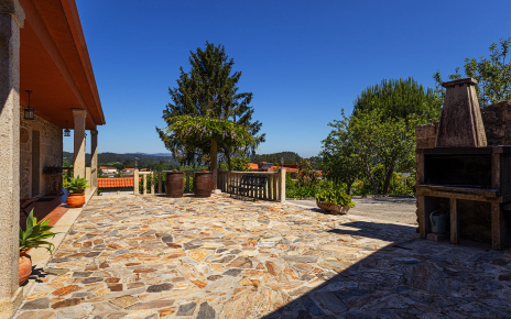 Front patio directly opposite parking area