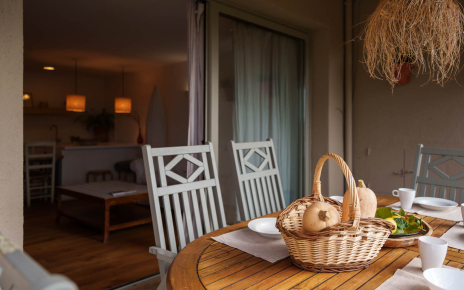 Sliding doors opening from living area to porch