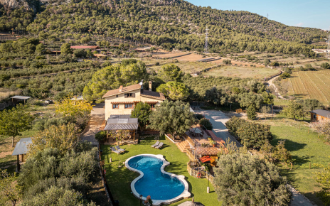 Villa and grounds seen from the sky