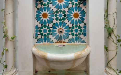 Patio detail: fountain