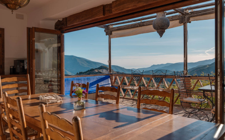 Indoor and outdoor dining area  with views to die for