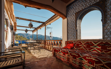 Chill-out area next to main dining terrace