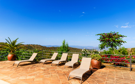 Sunloungers by the pool