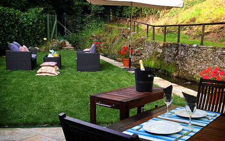 Front garden by mill stream