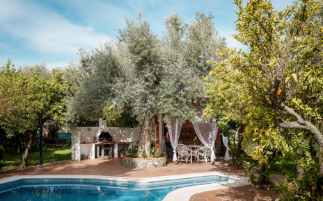 Pool next to furnished porch and your cottage